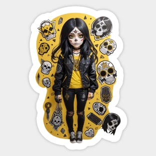 Emo Punk Day of the Dead Girl! Sticker